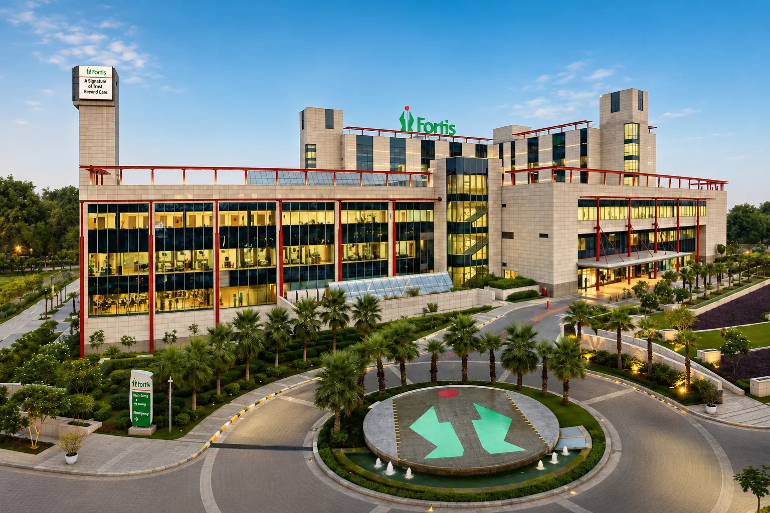 Fortis Hospital floor extension construction in Gurgaon